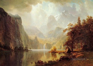 En las montañas Albert Bierstadt Pinturas al óleo
